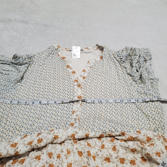 NWT My Danielle Cream Floral Peasant Tiered Maxi Dress XL Cottage Boho Flowy - Picture 7 of 10